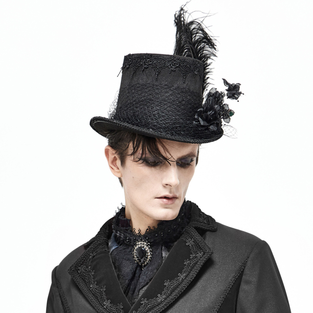 Chesterfield Unisex Top Hat with detachable feather