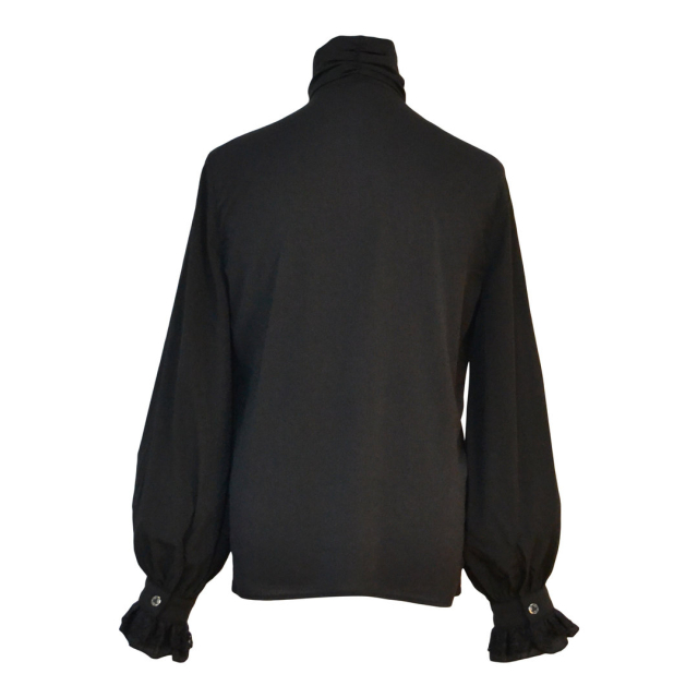 Victorian ruffles shirt Lucifer - size: L - colour: black