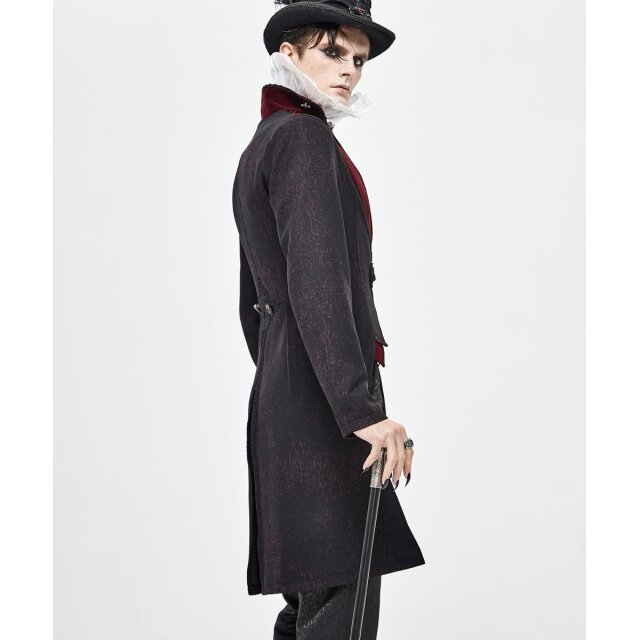 Viktorianischer Frack Blackwood in Schwarz-Rot M