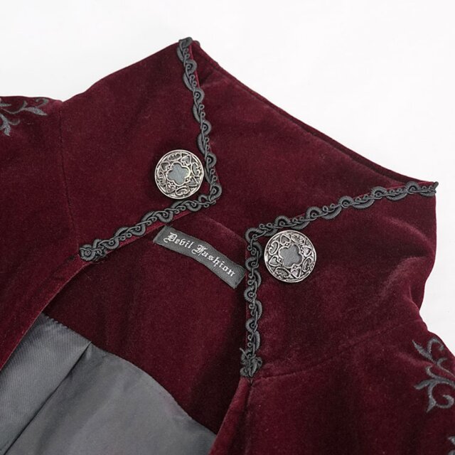 Viktorianischer Frack Blackwood in Schwarz-Rot 3XL