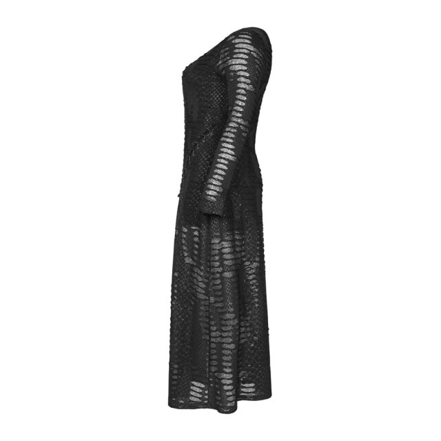 PUNK RAVE Long Dress Soulless in Destroyed Look
