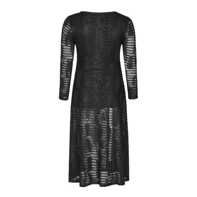 PUNK RAVE Long Dress Soulless in Destroyed Look