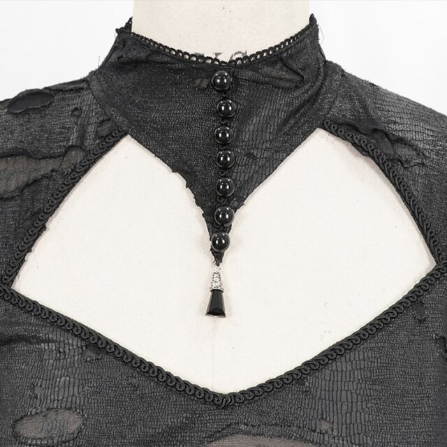 Langes Fetzenkleid Gothic Spine mit Zipfeln und Wirbelsäule XL-XXL