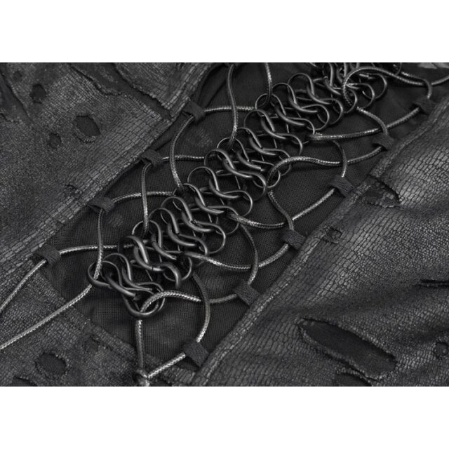 Langes Fetzenkleid Gothic Spine mit Zipfeln und Wirbelsäule XL-XXL