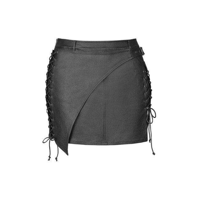 PUNK RAVE Mini Skirt Paranoid in Leather Look