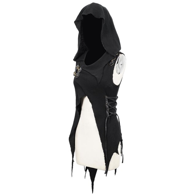 Postapocalyptic tattered vest Pestilence with hood