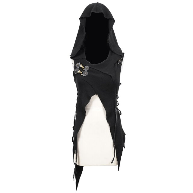 Bauchfreie Postapokalyse Fetzen-Weste Pestilence mit Hood XL-XXL