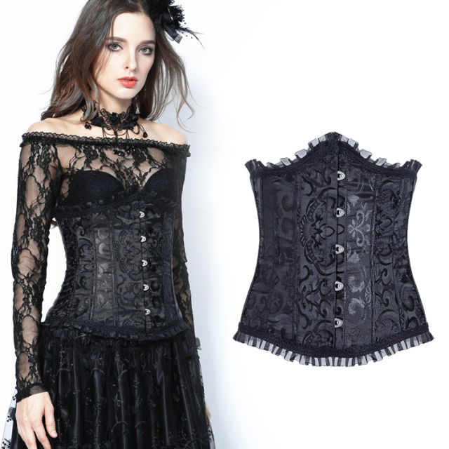 Black Dark In Love gothic underbust corset (CW024) with...