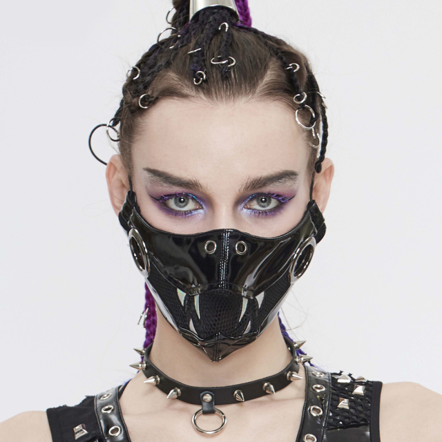 Devil Fashion Lack-Maske mit Zähnen