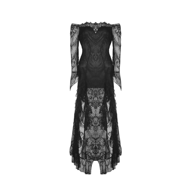 Long Sleeve Off-Shoulder Lace Dress Dark Desire