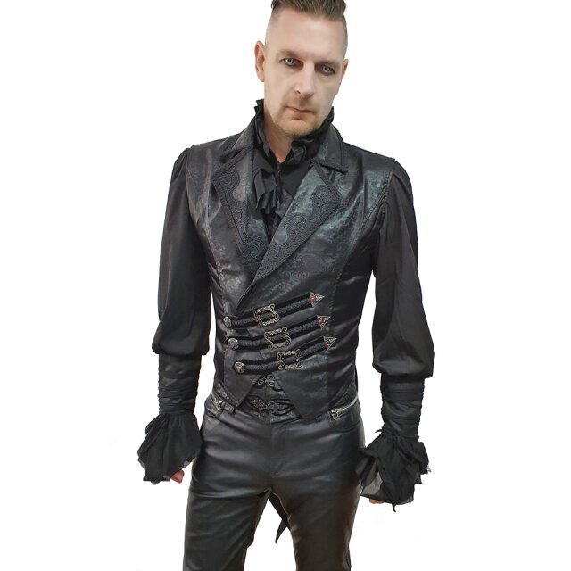 Devil Fashion Victorian waistcoat for ladies and gentlemen (WT063 & WT064) with tailcoat tails, lacing and noble brocade pattern
