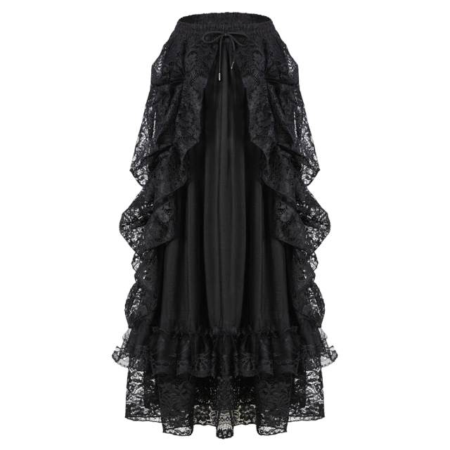 Wide, long gothic skirt (KW123BK & KW123RD) by Dark...
