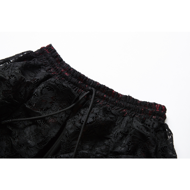 Long Victorian Skirt Dornenreich in black or red-black red-black