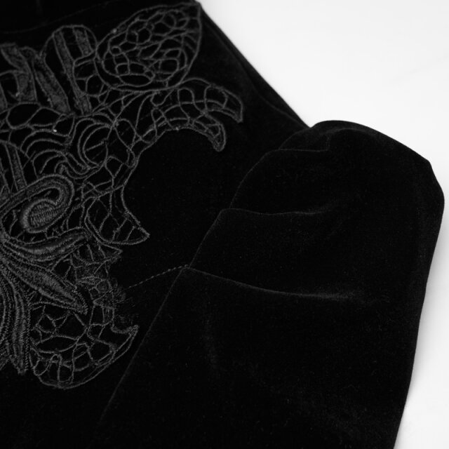 Punk Rave Samtmantel Poppet in schwarz oder rot schwarz M