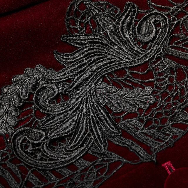 Punk Rave Velvet Coat Poppet in black or red red XL