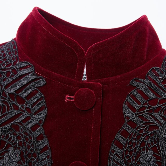 Punk Rave Velvet Coat Poppet in black or red red XL