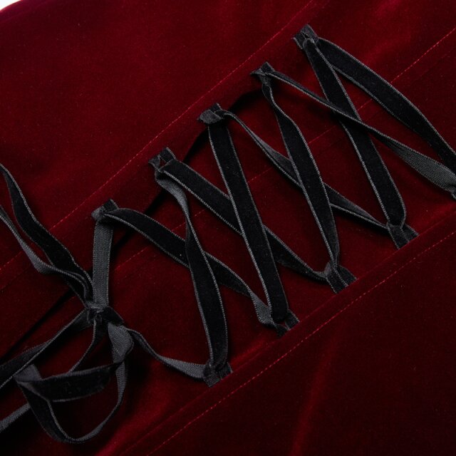 Punk Rave Velvet Coat Poppet in black or red red XL