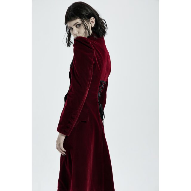 Punk Rave Velvet Coat Poppet in black or red red XL