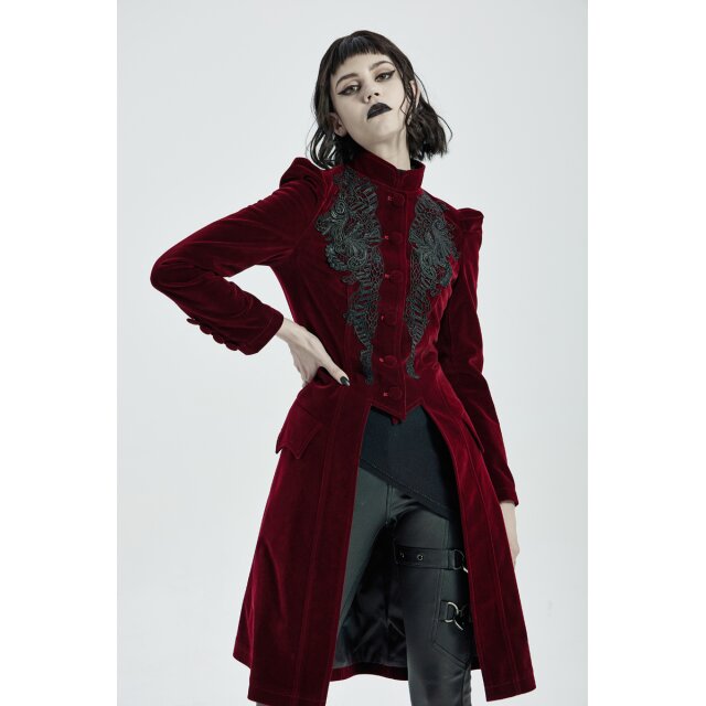 Punk Rave Velvet Coat Poppet in black or red red XL
