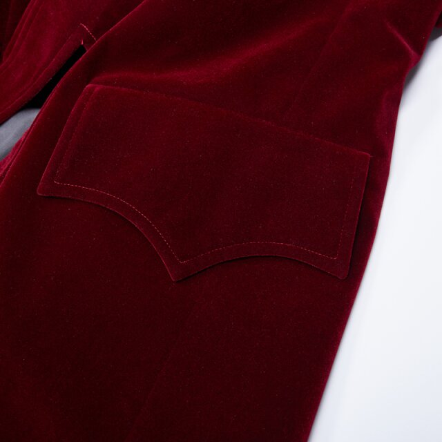 Punk Rave Velvet Coat Poppet in black or red red XL