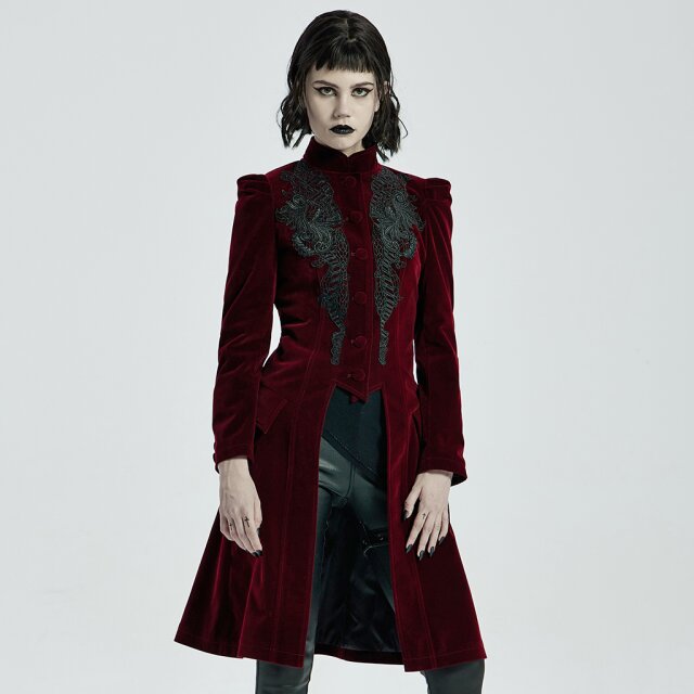 Punk Rave Velvet Coat Poppet in black or red red XL