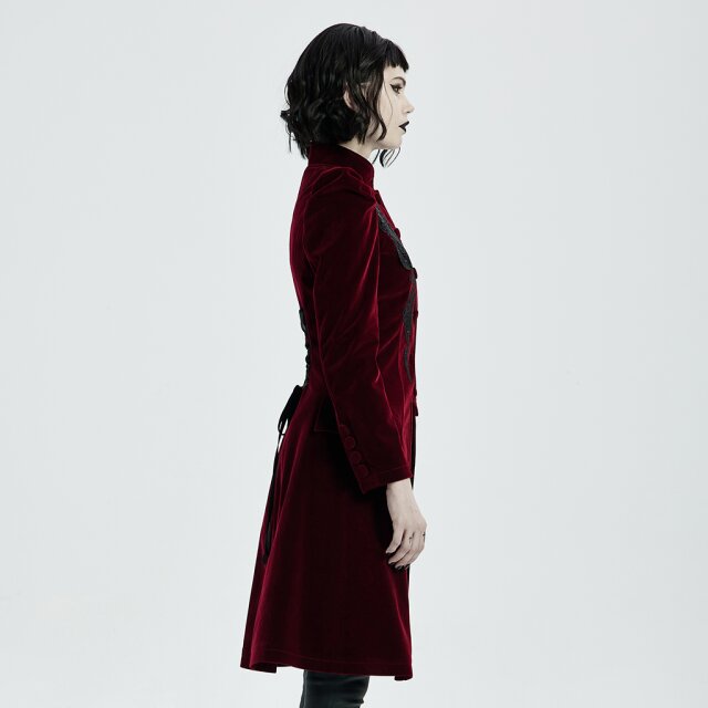 Punk Rave Velvet Coat Poppet in black or red red XL