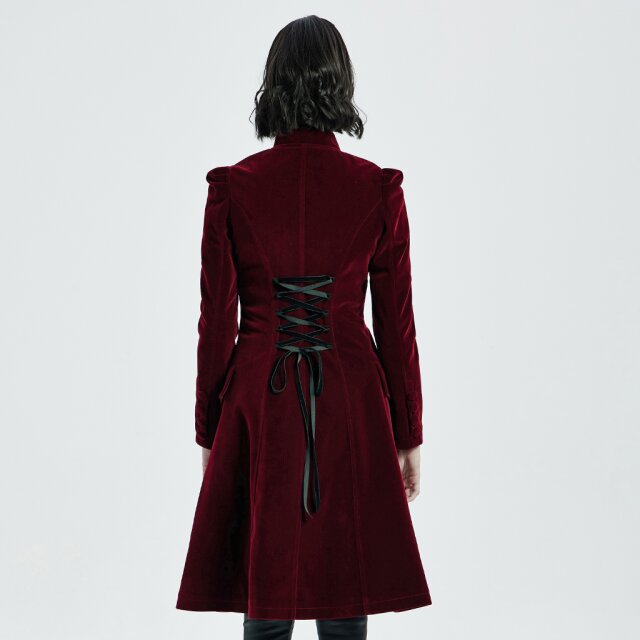 Punk Rave Velvet Coat Poppet in black or red red XL