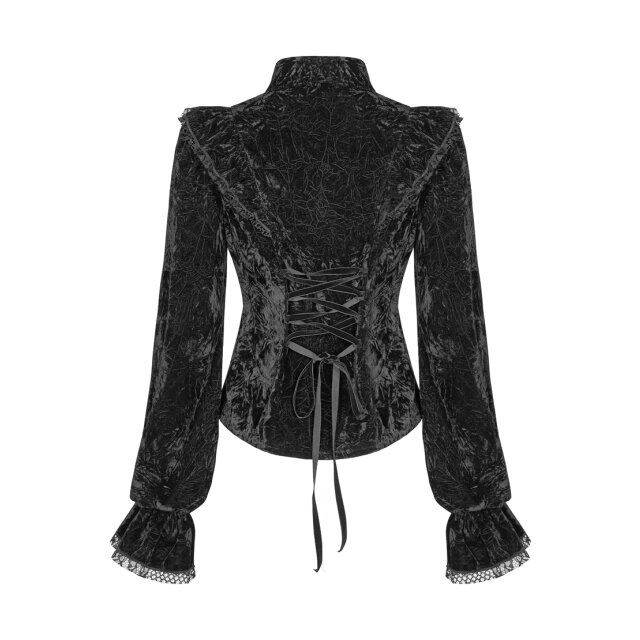 PUNK RAVE Rüschen-Samtbluse Beautiful Nightmare L
