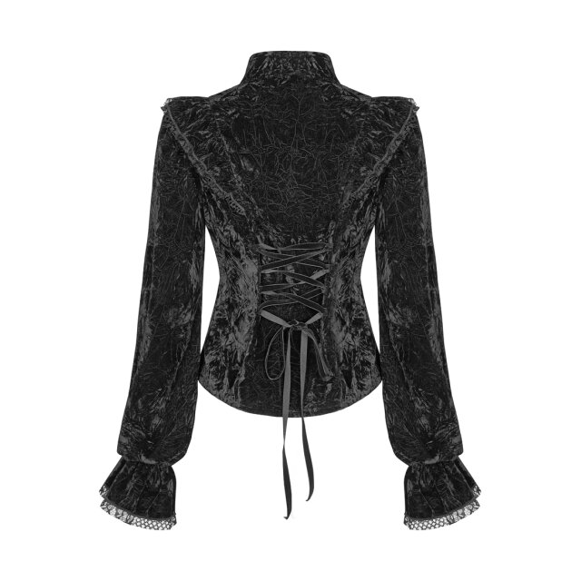 PUNK RAVE Velvet Ruffle Blouse Beautiful Nightmare