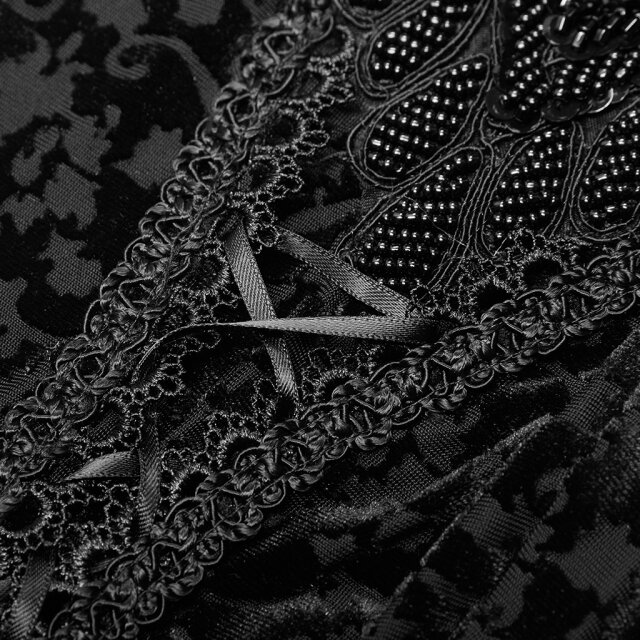PUNK RAVE Velvet leggings Blood Angel with lace appliqué and beads