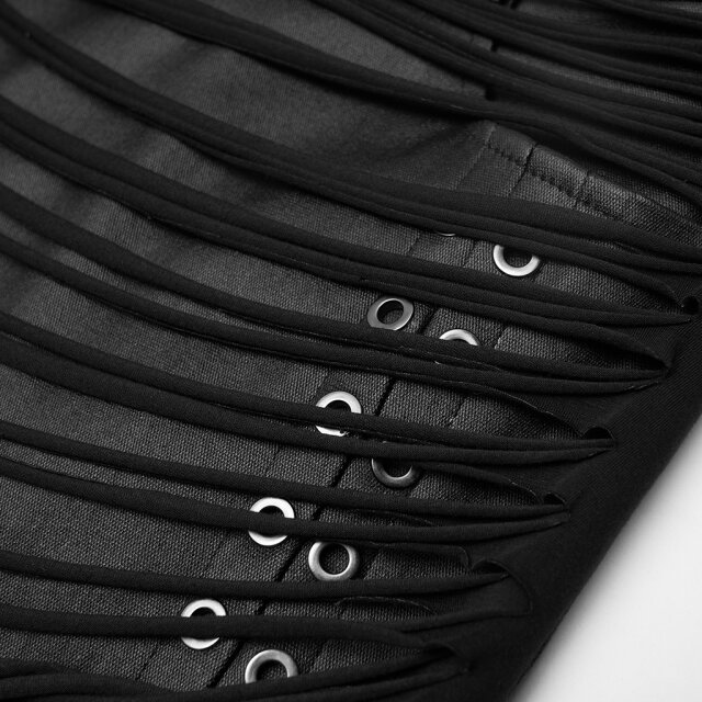 PUNK RAVE Ledermini Rotten Soul mit Jerseyfetzen M