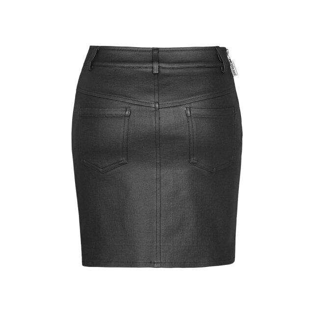 Leather Miniskirt Rotten Soul with Jersey Shreds