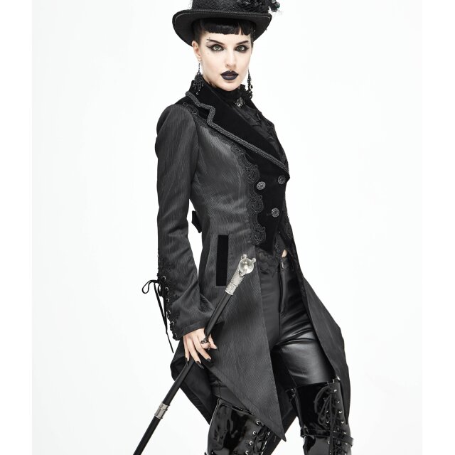 Ladies Black Frock Coat Constanze