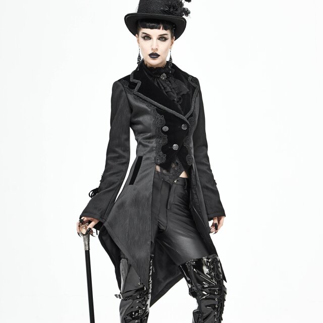 Ladies Black Frock Coat Constanze