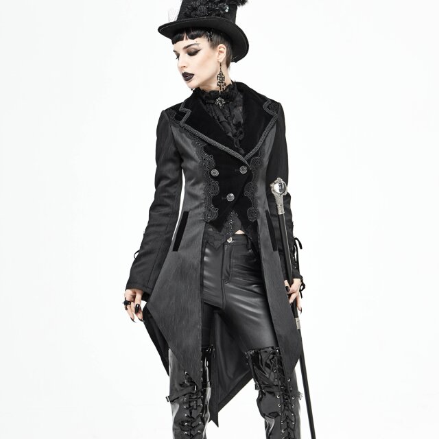 Ladies Black Frock Coat Constanze