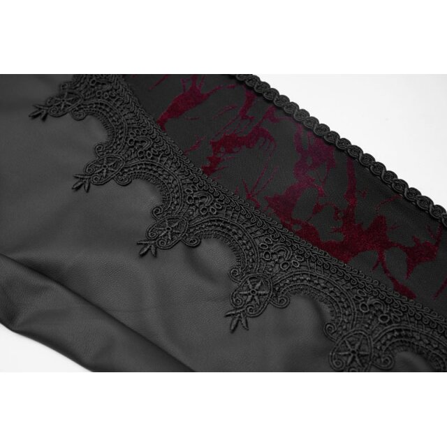 Wetlook Leggings Bloodbath mit rot-/schwarzem Mesh-Einsatz XXL