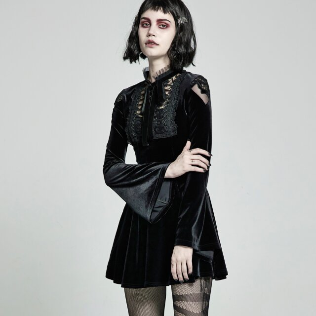 PUNK RAVE Velvet Mini Dress Banshee