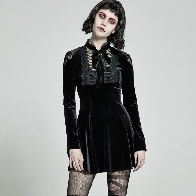 PUNK RAVE Velvet Mini Dress Banshee