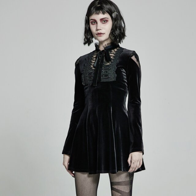 PUNK RAVE Velvet Mini Dress Banshee