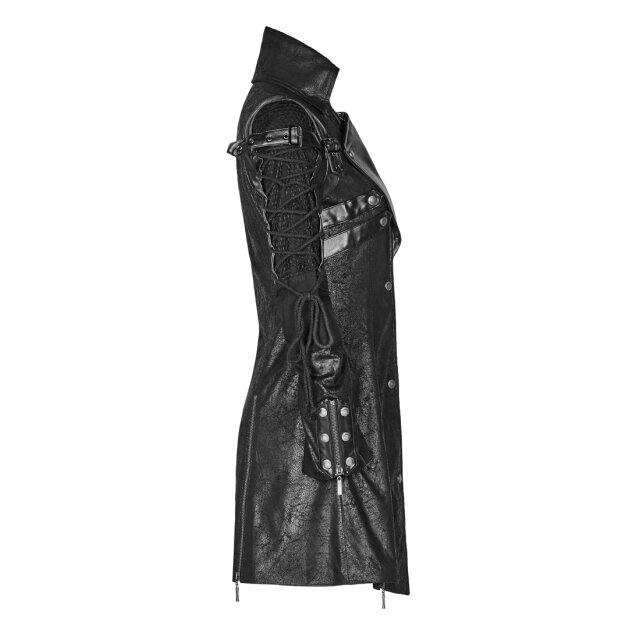 PUNK RAVE Gothic Coat Witch Hunter in black