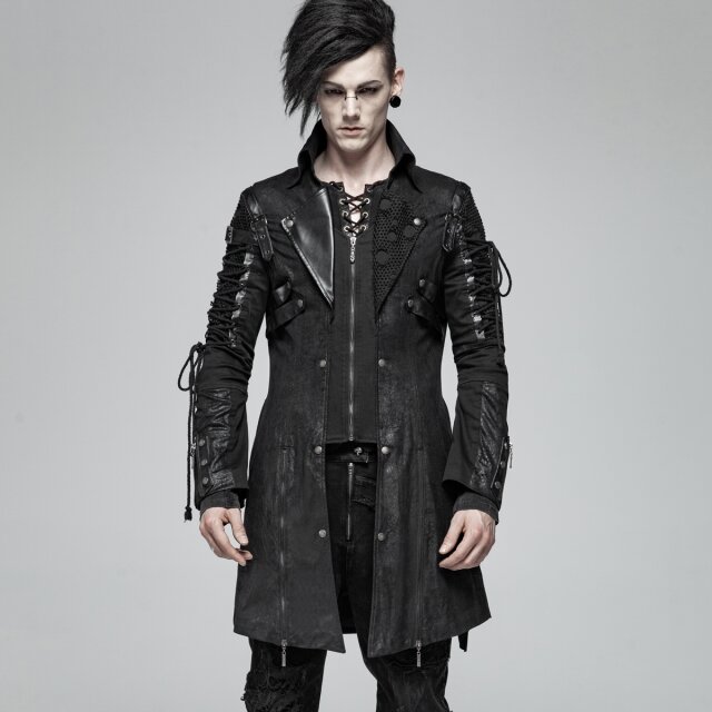 PUNK RAVE Gothic Coat Witch Hunter in black