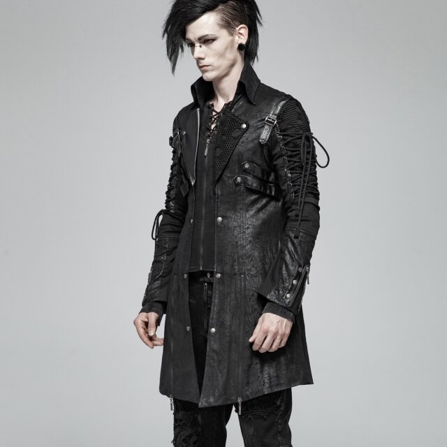 PUNK RAVE Gothic Coat Witch Hunter in black
