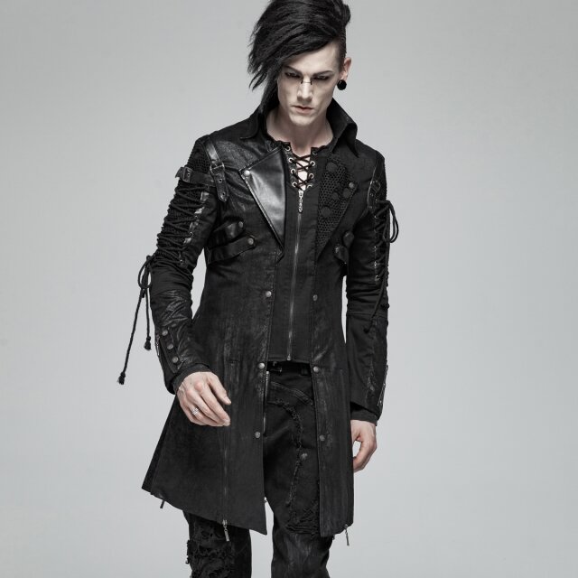 PUNK RAVE Gothic Coat Witch Hunter in black