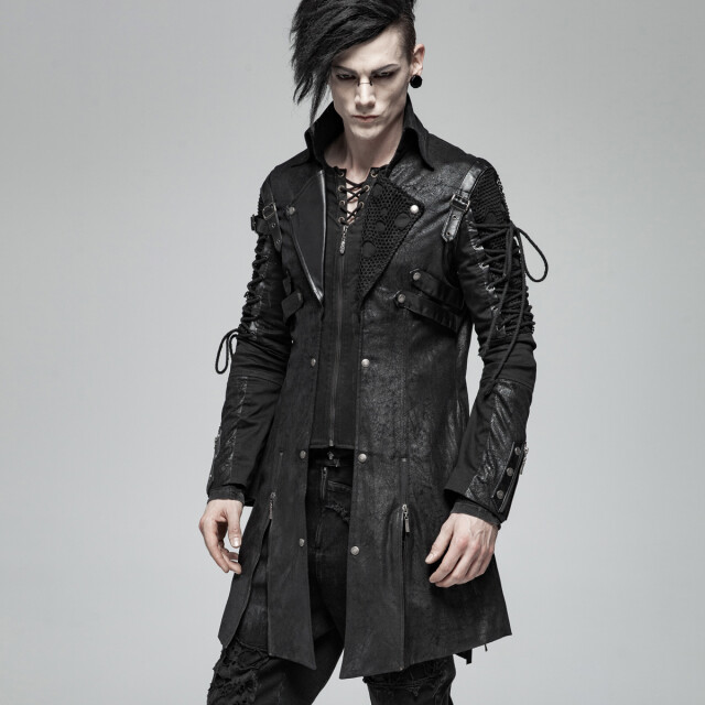 PUNK RAVE Gothic Coat Witch Hunter in black