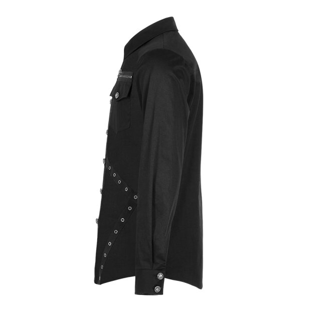PUNK RAVE Langarm Hemd Glycerin mit Reißverschlüssen 4XL