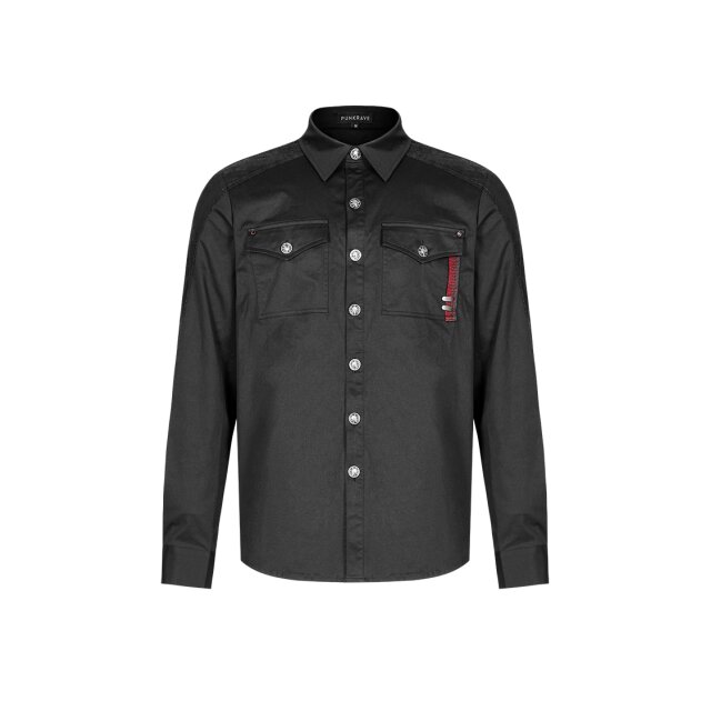 PUNK RAVE Gothic-Uniform Hemd Space Ranger mit Velours-Rücken L