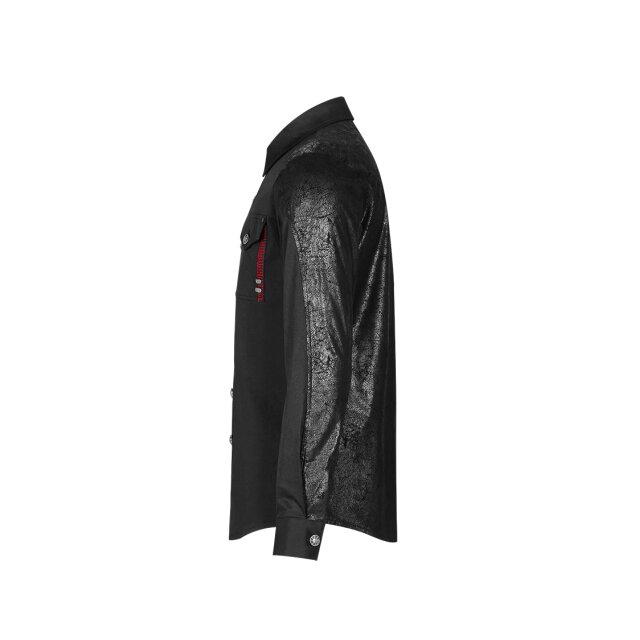 PUNK RAVE Gothic-Uniform Hemd Space Ranger mit Velours-Rücken L