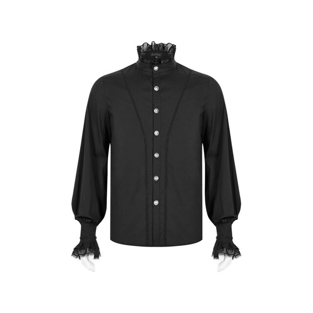 PUNK RAVE Ruffle Shirt Preacher black or white black