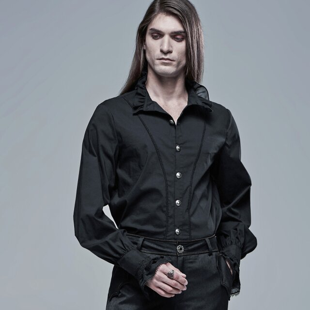 PUNK RAVE Ruffle Shirt Preacher black or white black