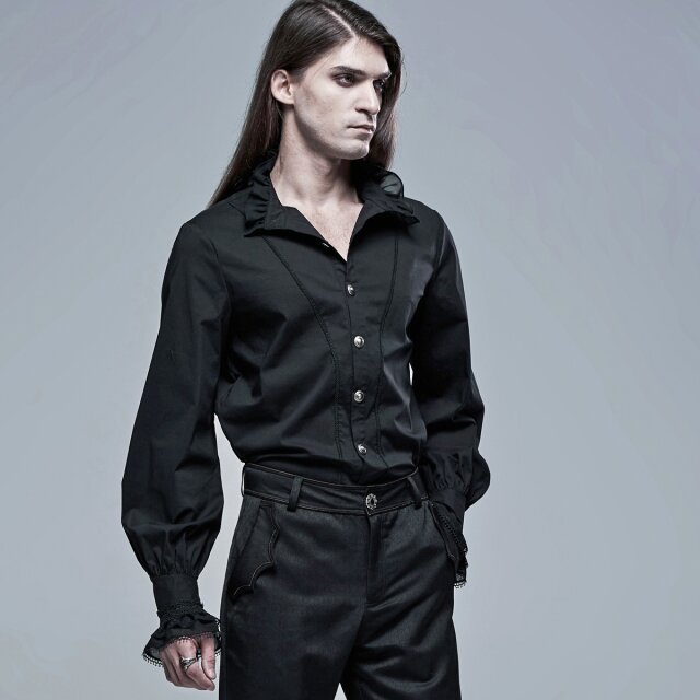 PUNK RAVE Ruffle Shirt Preacher black or white black